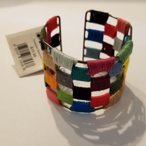World Finds rainbow woven cuff bracelet. NWT